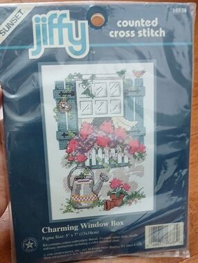 Dimensions Jiffy Charming Window Box Kit New Cross Stitch Hobby Craft